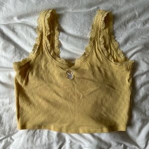 playboy yellow cami lace top